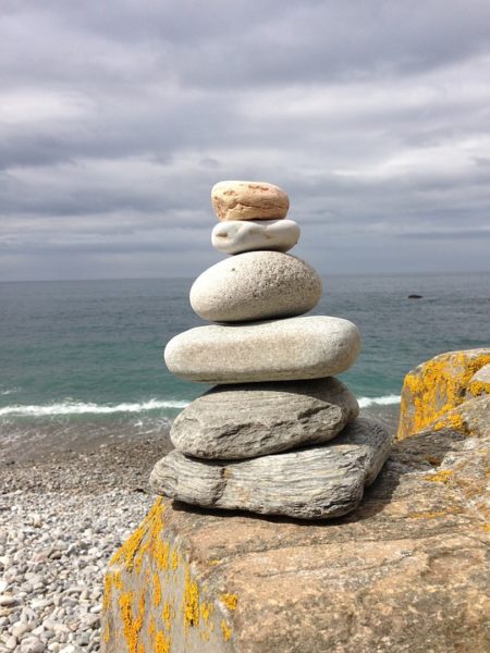 Stone Meditate Sea Pyramid Balance
